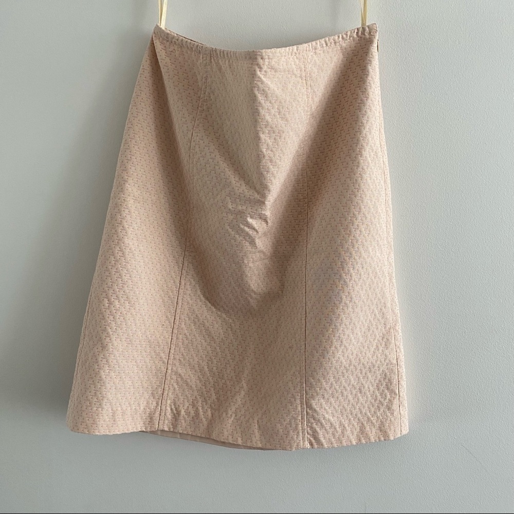 Jones WEAR A Line Midi Textured Embroidered Peach Skirt